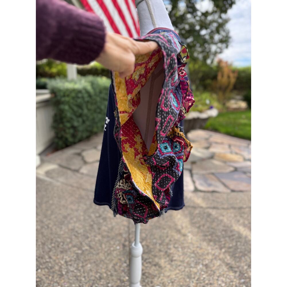NYPD Upcycled Kantha Fabric Tunic Poncho ONE SIZE | SAME DAY SHIP or NEXT DAY - Picture 8 of 11